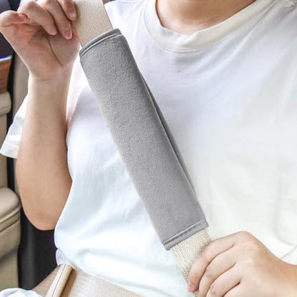 yuntop 2 PCS Car Seat Belt Pads Cover Soft Seat Belt Shoulder Pad Safety Belt Strap Shoulder Pad Comfortable Driving Compatible with Most Cars Helps Protect You Neck and Shoulder (Gray) - color: Gray