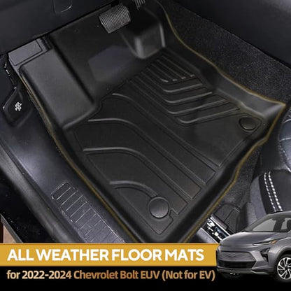 Naibeve Floor Mats for 2022-2024 Chevrolet Bolt EUV (Not for EV)- All Weather for Chevy Bolt EUV Floor Mats & Cargo Liner & Seats Back Cover Accessories - size: 3)Bolt EUV Set|2022-2024