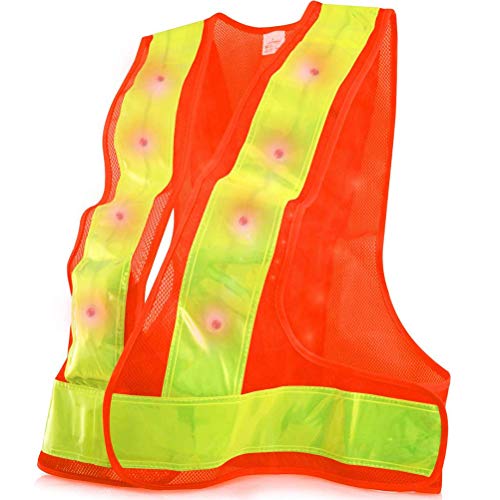 High Visibility LED Light Safety Vest Reflective Vest Outdoor Night Warning Reflector for Traffic Running Jogging Cycling Walking