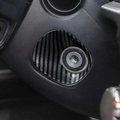 Car Carbon Fiber Decal Keyhole ABS Sticker Cover Interior Trim Accessories for Toyota 4Runner SUV 2010-2025 Black - color: Keyhole