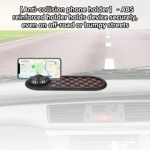 lasuroa Multifunctional Car Anti-Slip Mat with Phone Holder, 360°Rotatable Mobile Phone Holder Anti Slip Pad for Car Dashboard Keys Sunglasses Gadgets Storage