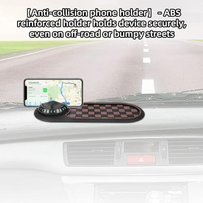 lasuroa Multifunctional Car Anti-Slip Mat with Phone Holder, 360°Rotatable Mobile Phone Holder Anti Slip Pad for Car Dashboard Keys Sunglasses Gadgets Storage