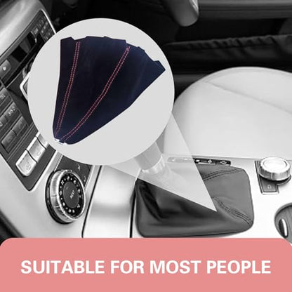 Car Shift Boot Cover, Suede Leather Auto Gear Shift Knob Boot Protection Cover, Car Manual Shifter Boots Sleeve Dust Protector, Universal Handbrake Gaiter Boots Covers for Sedan Van (Red) - color: Red