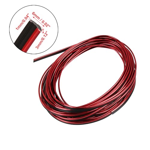 X AUTOHAUX Car Interior Gap Door Edge Trim Strip Line Chrome Red 8m 26.25ft - color: Chrome Red
