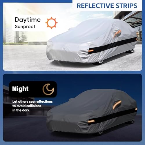 10 Layers Car Cover Custom Fit for BMW 4Series (2013-2026) F32, F33, F36, G22, G23, G26, Waterproof All Weather for Automobiles, Outdoor Full Cover Sun Dust Rain Protection with Cotton. Silver - size: Custom Fit for BMW 4-Series
