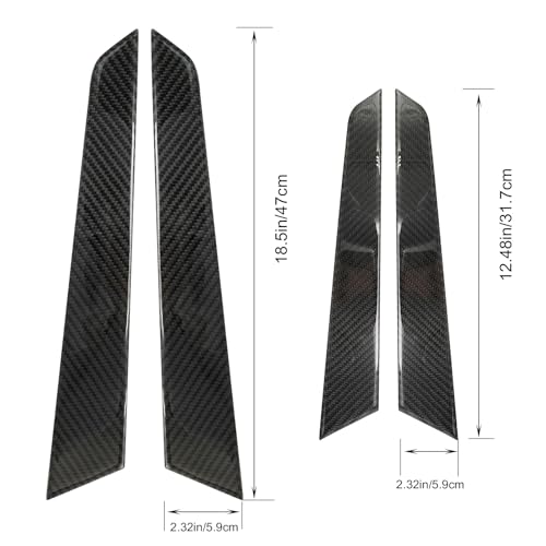 4 Pcs Interior Door Panel Cover Trim, Replacement for Mercedes-Benz C-Class W204 2007-2013 (Carbon Fiber)