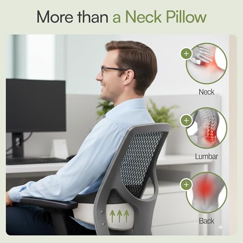 Neck Pillow for Traveling - Bamboo Charcoal Memory Foam with 360° Chin Support for Airplane, Soft & Breathable, Seamless Design, Removable Cover, Travel Accessories Included