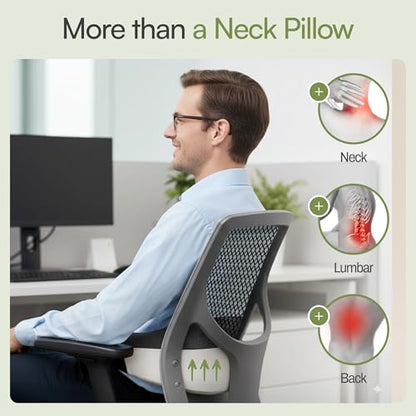 Neck Pillow for Traveling - Bamboo Charcoal Memory Foam with 360° Chin Support for Airplane, Soft & Breathable, Seamless Design, Removable Cover, Travel Accessories Included