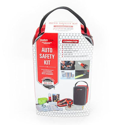 Justin Case Commuter Portable Roadside Emergency Car Kit with Heavy-Duty Jumper Cables & 365-Day Roadside Assistance