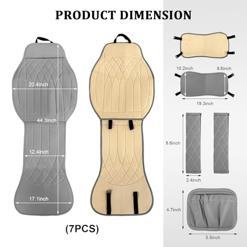 2 PCS Leather Front Car Seat Covers, Sideless Auto Seat Covers with Storage Pocket & Seatbelt Pads, Universal Waterproof Vehicle Seats Protectors for Most Front Seats (Gray) - color: Gray