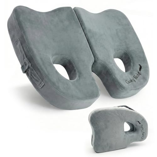 Cushy Tushy Premium Foldable Piriformis Seat Cushion - Piriformis Pain and Sciatic Pain Relief Cushion - for Home & Office Use, Perfect for Travel or Driving - color: Grey, size: Piriformis