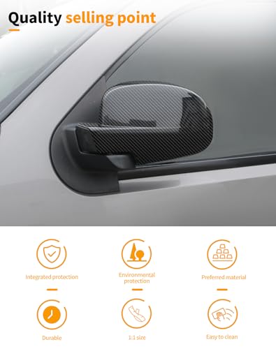 Carbon Fiber Fully Mirror Caps Covers Compatible with 2007-2014 Chevy Silverado GMC Sierra Avalanche Tahoe Suburban Yukon Escalade ESV Side View Door Mirror Cover Caps (Left Right) - color: Fully Caps Carbon fiber