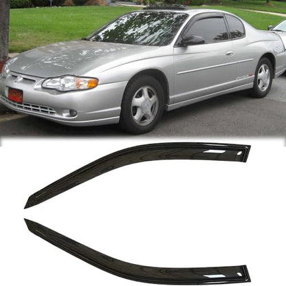 92613 Rainproof Side Window Wind Deflectors for 2000-2006 Chevy Monte Carlo, Tape-on Sun Rain Guard Sets,Nice Looking Window Visors for Cars,Vent Deflector for 00-06 Chevy Monte Carlo - size: 2000-2006 Chevy Monte Carlo