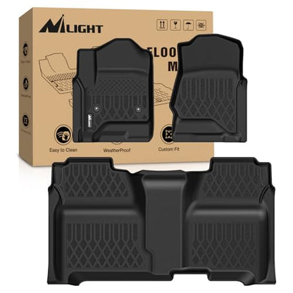 Nilight Floor Mats for Chevy Silverado GMC Sierra 1500 Crew Cab 2014-2018, Chevrolet Silverado Sierra 2500HD 3500HD 2015 2016 2017 2018 2019 All Weather Custom Fit Heavy Duty Floor Liners - color: 2014-2018 Silverado GMC Sierra|Crew Cab|BucketSeat