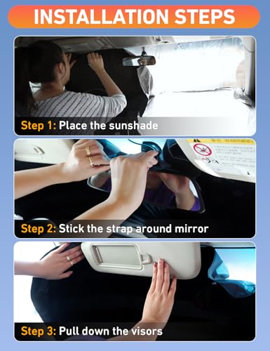 EcoNour Windshield Sunshade Compatible for Audi Q3 2013-2016 2017 2018, Sun Visor for Front Windshield & Window Sun Shade Cover, UV Heat Blocker & Protector, Car Accessories - size: For Audi Q3 (2013-2018)