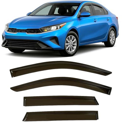 2019-2024 Tape-on Rain Guards for Kia Forte Side Window Deflector Visors EX FE GT LINE LXS Durable Tinted Vent Shade 2020 2021 2022 2023 - size: For Kia Forte 2019-2024