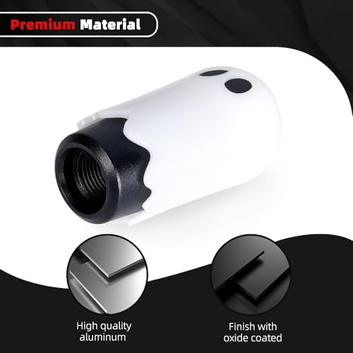 Ghost Shift Knob, Aluminum Weighted Automotive Gear Shift Manual knobs Lever with 3 Threaded Adapters M8 M10 M12 x 1.25, Universal for Vehicle Funny Cool Spooky Car Accessories (White) - color: White