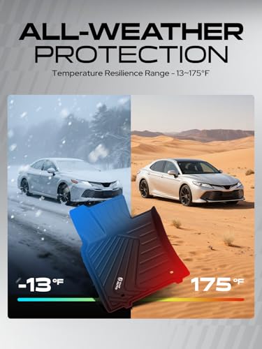 YHTAUTO Floor Mats Fit 2019-2025 Lexus ES350/ES300h, TPE All Weather Car Mats Waterproof Anti-Slip Odorless Floor Liner, Interior Car Accessories Front & 2nd Row Liner - size: For 2019-2025 ES