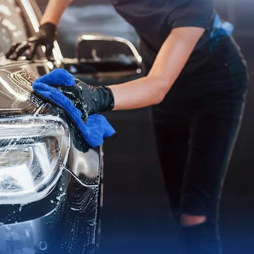 Tallew 80 Pcs Microfiber Towels:16"x16" Microfiber Drying Towels Bulk Micro Fiber Car Cleaning Cloth for Cars Drying Washing Polishing Office Windows Cleaning Household Supplies (Blue) - color: Blue