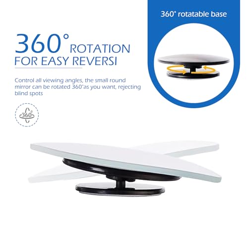 2 PCS Car Blind Spot Mirrors, HD Fan Shaped Glass Frameless Convex Rear View Mirrors, Stick on Adjustable Wide Angle Reverse Assist Mirror, Universal for Car SUV and Truck (Transparent)