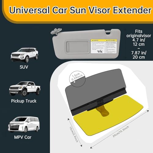 Upgraded Car Sun Visor Extender + Siding Day and Night, Easy to Install, Universal UV400 Anti-Glare Design, Effectively Resists Glare, UV Rays, and Snow Blindness, Ensuring Driving Safety - size: Sun Visor for Car-Siding-D N
