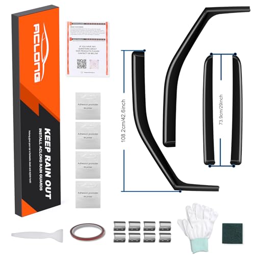 in-Channel Rain Guards Compatible with Ford F150 SuperCrew 2015-2026, Durable Side Windows Rain Guard Wind Deflectors 2025 F150 Crew Cab Window Deflectors - 4 PCS - size: Fit for Ford F150 Crew Cab 2015-2026