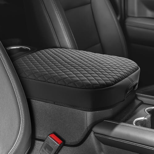 Shademax Center Console Cover for Chevy Chevrolet Tahoe, Suburban, Yukon 2021-2025 2026 Accessories Armrest Cover Cushion Pad Middle Console Cover Car Armrest Seat Box Protector Leather Anti-Scratch - size: for 2021-2026 Tahoe/Suburban/Yukon Bucket Seat