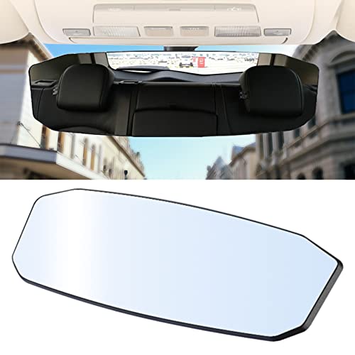 Car Rear View Mirror, 12Inch Interior Clip-on Wide Angle Convex Rear View Mirror, Car Accessories HD Wide Angle Extended Curved Mirror to Reduce Blind Spot Effectively for More Cars - color: Irregular White