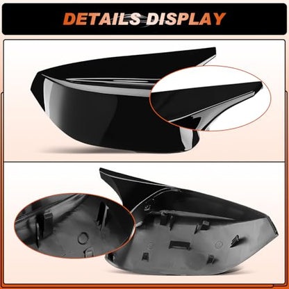 Glossy Black Mirror Cover Caps Rearview Side Mirror Covers Fit for Infiniti Q50 2014-2022 Infiniti Q60 2017-2022 Left Driver Side Right Passenger Side-2 PCS - size: Fit for Infiniti Q50 2014-2022-Glossy Black