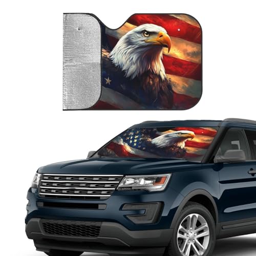 American Flag Car Sun Shade Windshield Sunshade Foldable Front Window Shield Cover for Truck SUV - color: Blue7