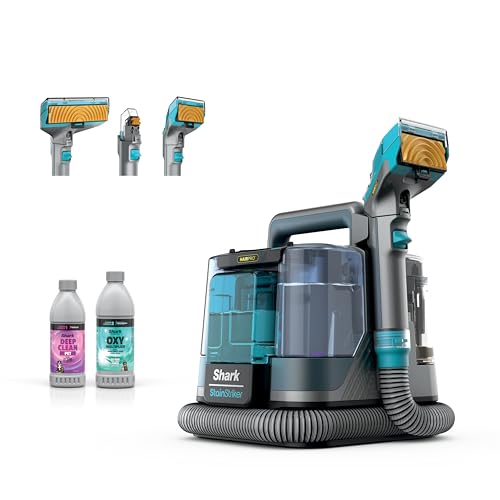 Shark StainStriker HairPro Portable Carpet, Upholstery & Area Rug Cleaner, Stain, Hair & Odor Remover, 3 Tools & dual activated Solution, Teal, PX253BRN - style: StainStriker w/ HairPro (Teal)