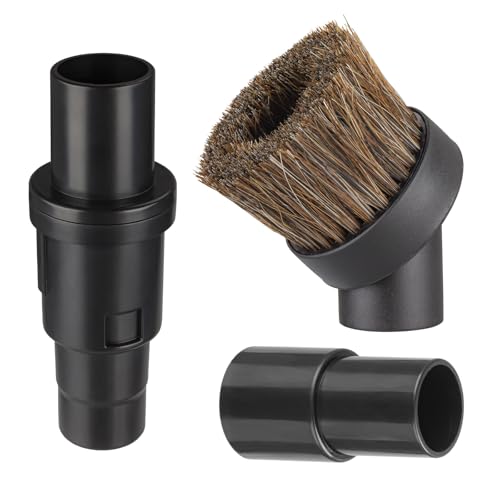3Pcs 39mm Soft Horsehair Vacuum Brush Attachments with 2 Vacuum Hose Adapter for Shark Vacuum Attachments and Miele Vacuum Attachments and for Most Household Vacuum Cleaner - style: 3-Pcs