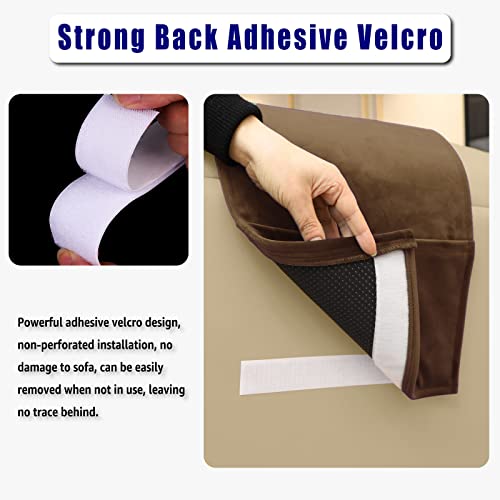 Velvet Recliner Head Pillow with Non-Slip Base - Adjustable Neck Support for Pain Relief in Home, Office and Travel (Brown) - color: Brown