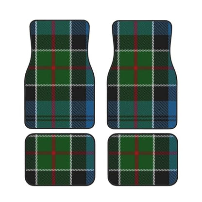 Kirkpatrick Tartan Car Foot Pad 4pc Set - Thick Rubber Floor Pad Suitable for Off Road Trucks, Home Suvs, and Daily Commuters