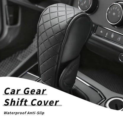 Car Gear Shift Cover, Universal Car Accessories Compatible with Most Truck/Car/SUV, Leather Gear Shift Cover, Soft Comfort, Black - color: dangbataoBlack