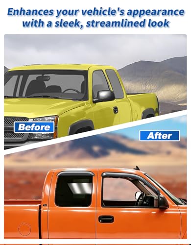 Extra-Thick Rain Guards Fit for Chevy Silverado/GMC Sierra 1999-2006 Extended Cab Window Rain Guard Extra Durable Window Deflectors Window Vent Visors Vent Shades Exterior Car Accessories - size: Fit for 1999-2006 Silverado/Sierra Extended Cab