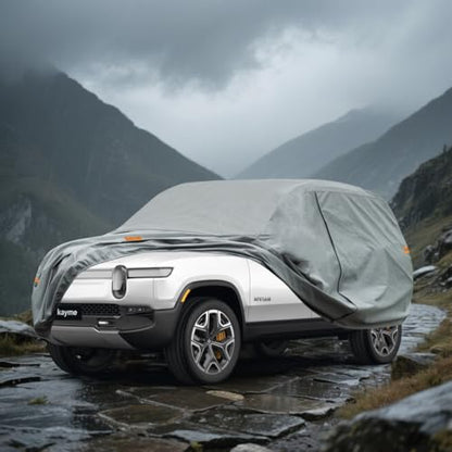 Kayme Heavy Duty SUV Car Cover Custom Fit Rivian R1S Waterproof All Weather for Automobiles, Full Exterior Covers Sun Rain UV Protection.（Deliver About 3-10 Days） - size: Custom Fit for Rivian R1S