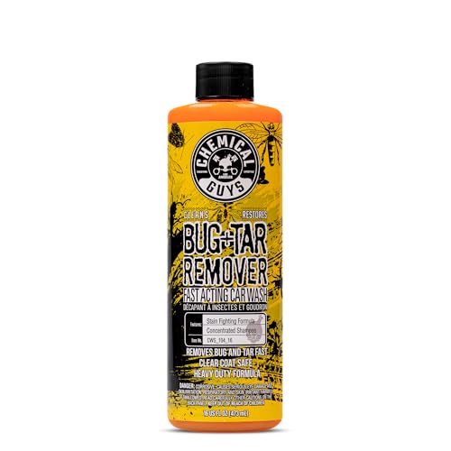 Chemical Guys Bug and Tar Remover Fast Acting Car Wash - Heavy Duty Cleaner for Bugs, Tar, Grime, Tree Sap & Bird Droppings - Safe for Car Paint, Glass, Chrome, Plastic, All Exterior Surfaces - 16 oz - size: 16 Fl Oz (Pack of 1)