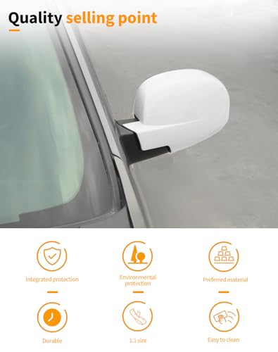 White Fully Mirror Caps Covers Compatible with 2007-2014 Chevy Silverado GMC Sierra Avalanche Tahoe Suburban Yukon Escalade ESV Side View Door Mirror Cover Caps (Left Right) - color: Fully Caps White