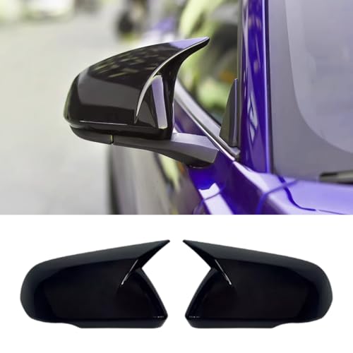Auto Car Mirror Cover Rearview Mirror Guard Covers Side Cap Trim for Mustang 2015-2026 GT/GT Premium/Ecoboost/Ecoboost Premium/V6,Not Fit for Mach-e,With Turn signal Light,Glossy Black - color: Glossy Black