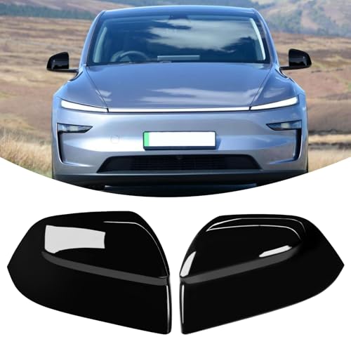Compatible with Tesla Model Y Juniper Mirror Guard Covers 2025 2026, 2PCS Left Driver Right Passenger Side Rearview Mirror Protector Cap for Tesla Model Y Juniper Accessories (Glossy Black) - color: Gloss Black