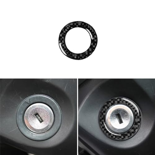 1pc Real Soft Carbon Fiber Car Ignition Switch Keyhole Panel Decorative Frame Trim Sticker Compatible with Ford Mustang GT/Shelby 2009 2010 2011 2012 2013 2014 Auto Interior Accessories Black - color: Ignition Switch Panel