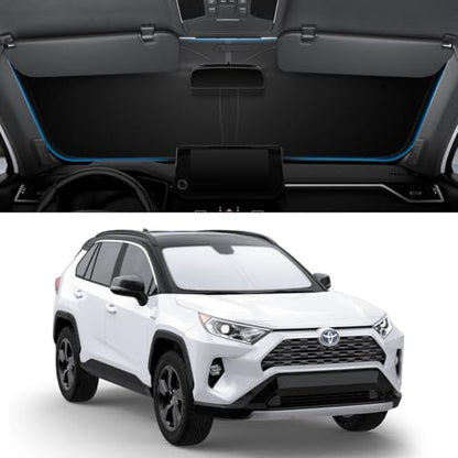 Spigen Triple-Coated CryoShade Front Windshield Sunshade (Reinforced Velcro Strap) for Toyota RAV4 2019-2025 and RAV4 Prime 2021-2025 - size: Toyota Rav4