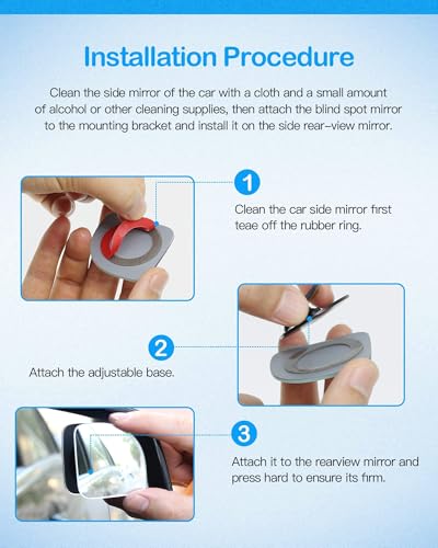 CUNCUI 2pcs Fan Shaped Blind Spot Mirror, 360 Degree Adjustabe HD Glass Blind Spot Mirrors, Frameless Convex Rear View Mirror, for any Car, Van, Suv and Trucks. - size: 1.97in(Fan shaped)