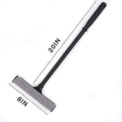 Matthew All Purpose Window Squeegee w/Premium Microfiber Cloth,Car Squeegee Windshield Cleaning Sponge and Rubber Squeegee,2-in-1 Window Cleaner Sponge(8'') and Soft Rubber with Pole 20''(1Pack) - size: 8'' Blade