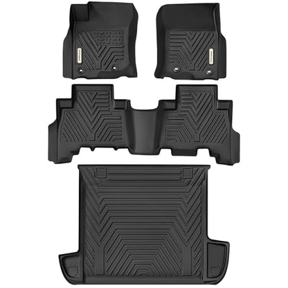 YITAMOTOR Floor Mats & Cargo Liner Set Fit for Toyota 4Runner 2024, Custom Fit TPE All-Weather Floor Liners 2013-2024 Toyota 4Runner 5 Passenger Model w/o Sliding Rear Tray, Black - style: 2013-2024 4Runner Floor Mats & Cargo Mat