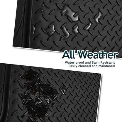ZONETECH All Weather Rubber Semi Pattern Cargo Liner Trunk Floor Mat – Premium Quality Black Heavy Duty Cargo Trunk Floor Mat (2 Pack) - size: 2 PACK