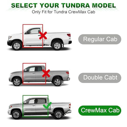 AOMSAZTO Floor Mats for 2022-2025 Toyota Tundra/Tundra Hybrid (Only CrewMax Cab) 5.5FT Truck Bed Mat - All Weather Protection Floor Liners & Bed Liner Set Accessories 2025 2024 2023 2022 - style: 2022-2025 | For Toyota Tundra 1st & 2and Row & Truck