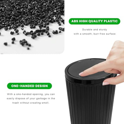 Car Trash Can with Lid, Leakproof Vehicle Cup Holder Garbage Bin with Self-Standing Adhesive Trash Bags, Mini Portable Garbage Can Waterproof Waste Container for Auto Home Office