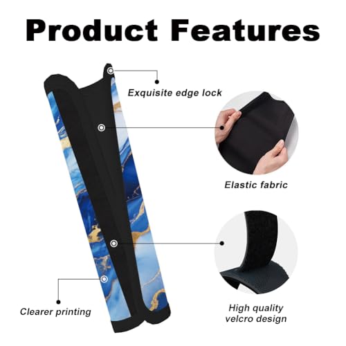 2Pcs Soft Auto Seat Belt Cover Pad Marble Texture Colorful Car Seatbelt Shoulder Cushion for Comfortable Driving, Compatible with All Cars' Seatbelt and Backpack Straps - color: Marble